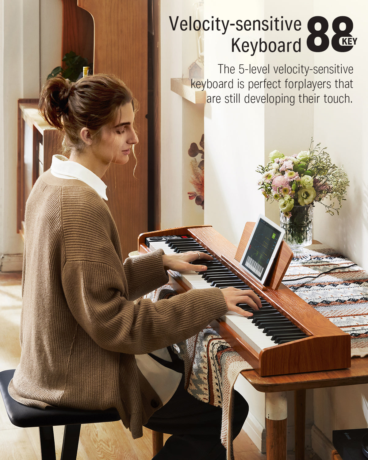 Donner DEP-1S 88 Key Beginner Digital Piano Kit-Natural##