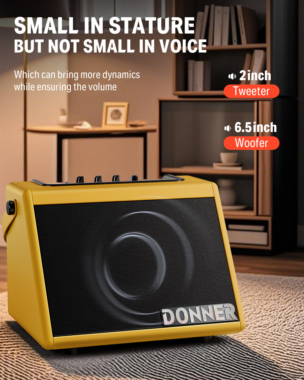 Donner DDA-20 Electric Drum Amplifier-Yellow##
