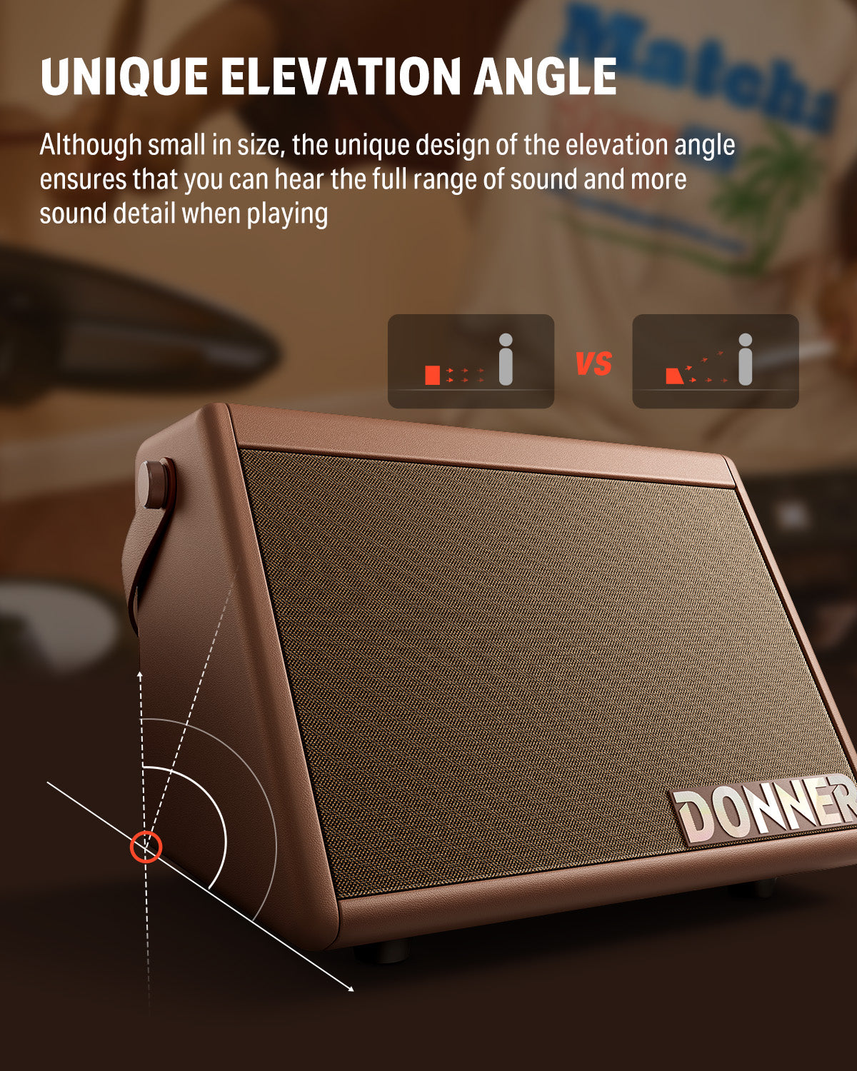 Donner DDA-20 Electric Drum Amplifier-Brown##