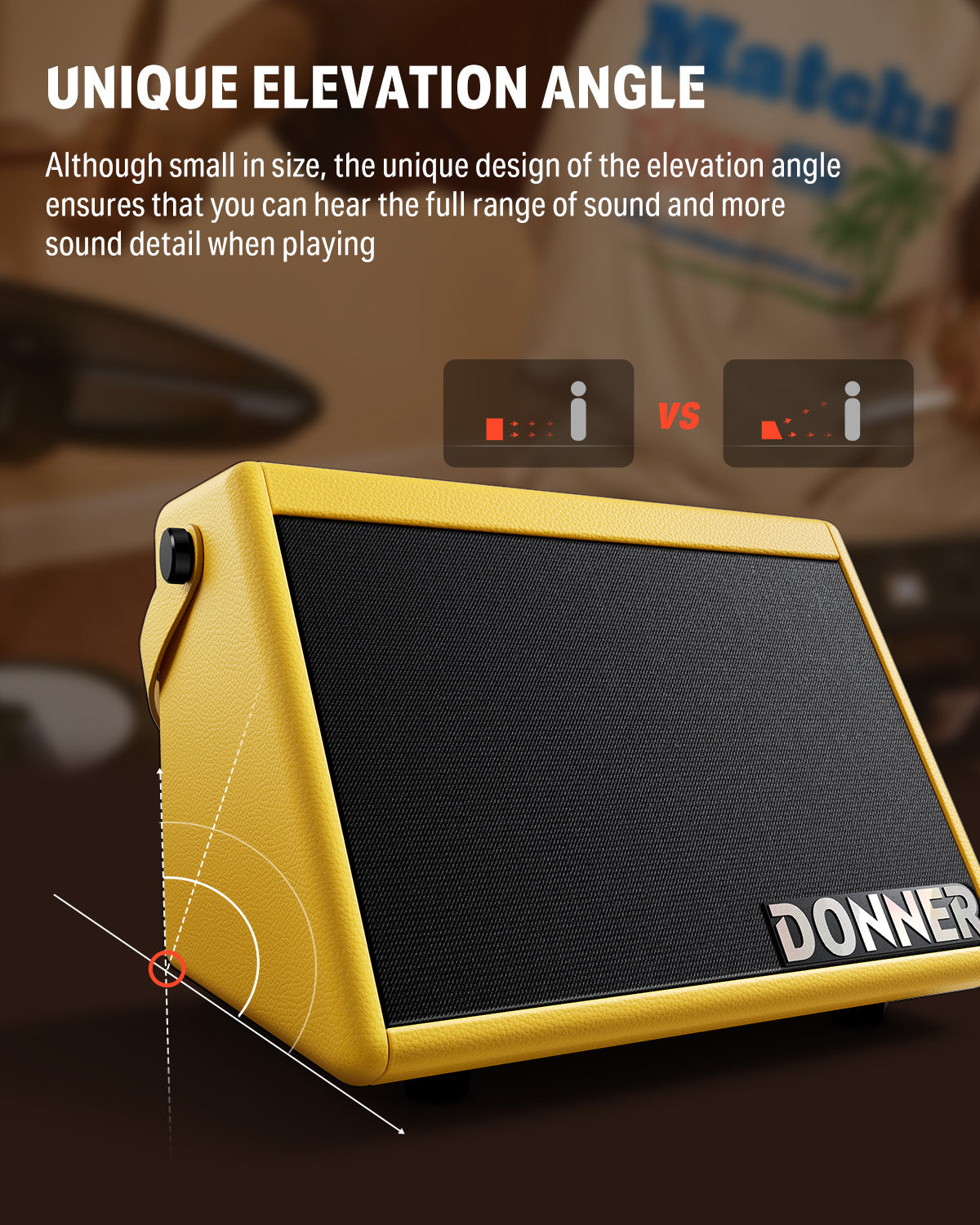 Donner DDA-20 Electric Drum Amplifier-Yellow##
