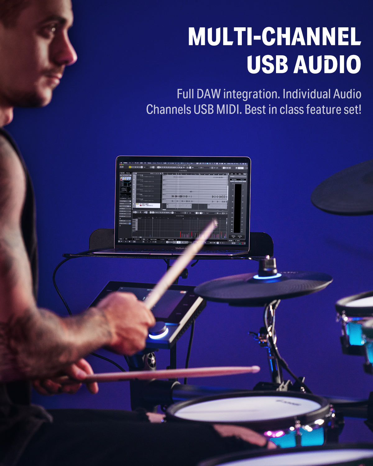 Donner BackBeat Electronic Drum Set 8-Pcs with 1100+ Sounds