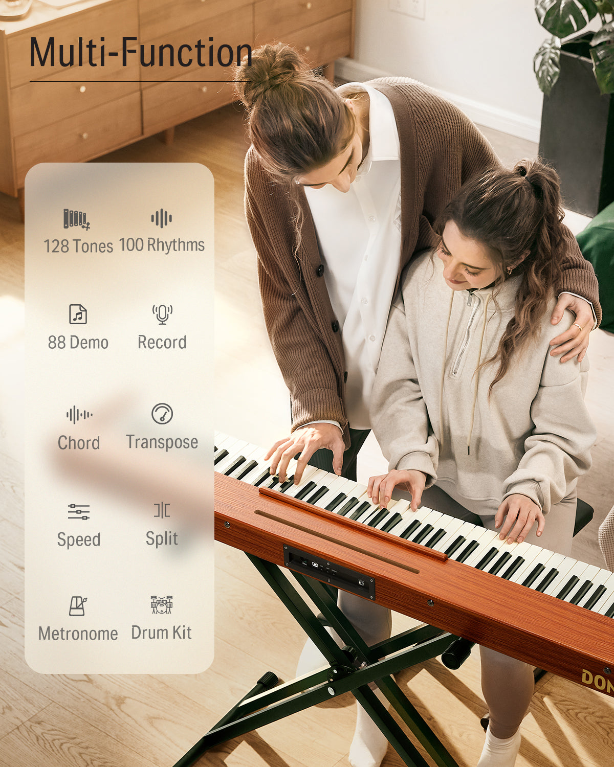 Donner DEP-1S 88 Key Beginner Digital Piano Kit-Natural##