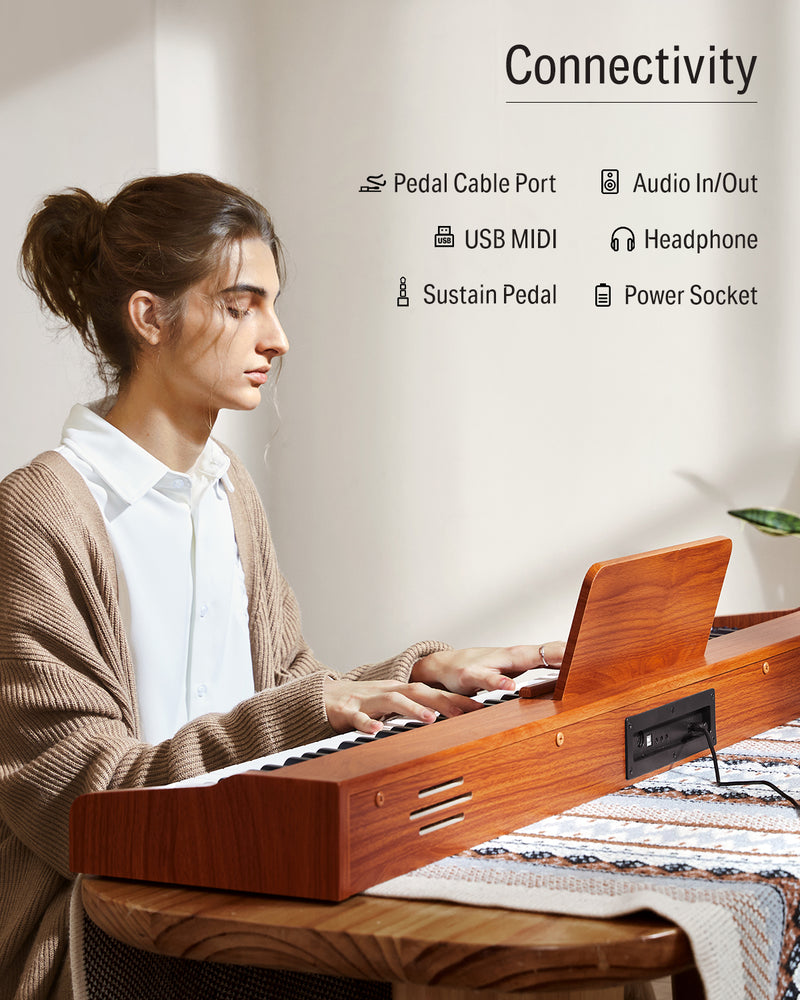 Donner DEP-1S 88 Key Velocity-Sensitive DIgital Piano With Stand Wooden Style Piano