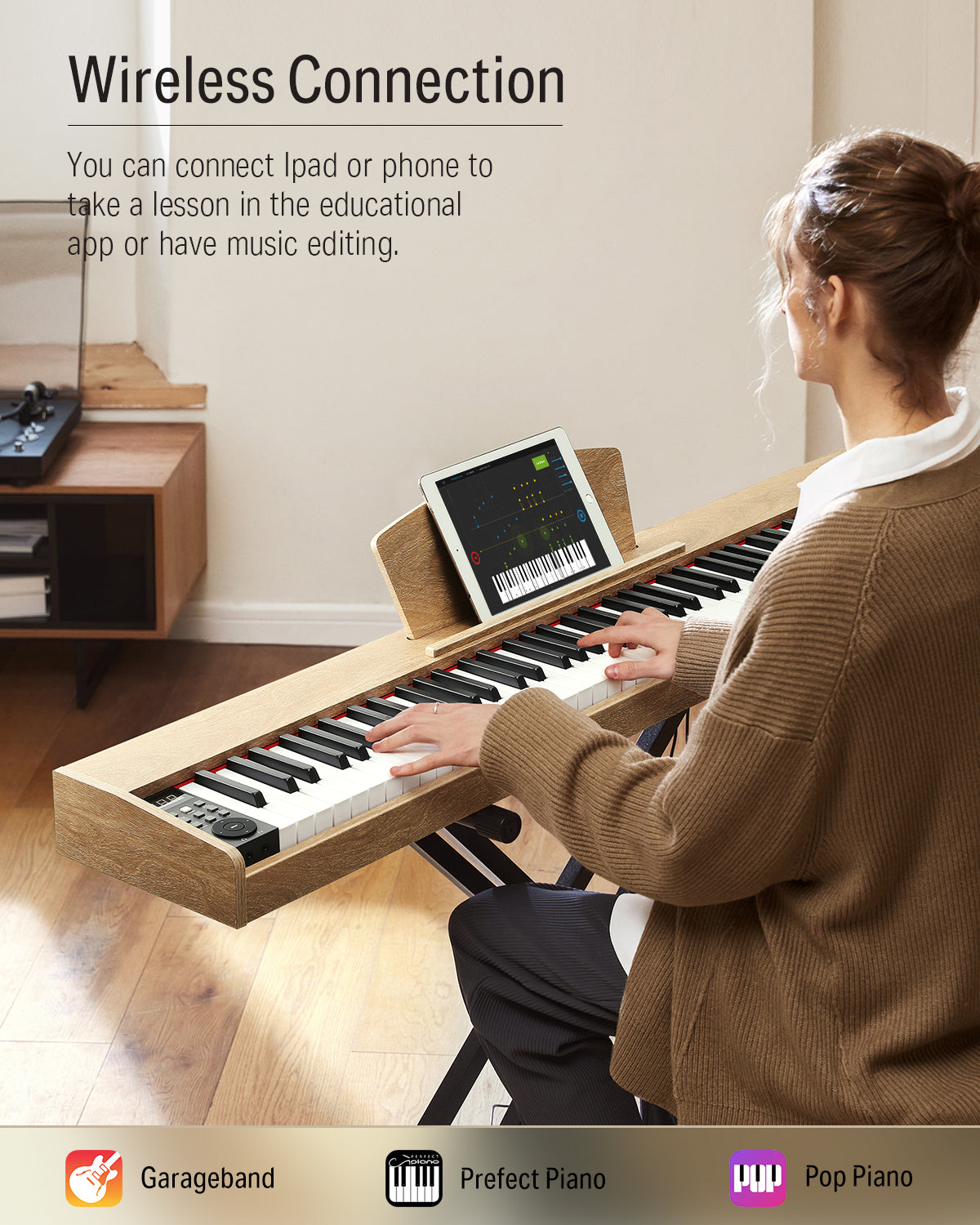 Donner DEP-1S Velocity-Sensitive Digital Piano-Light Wood##