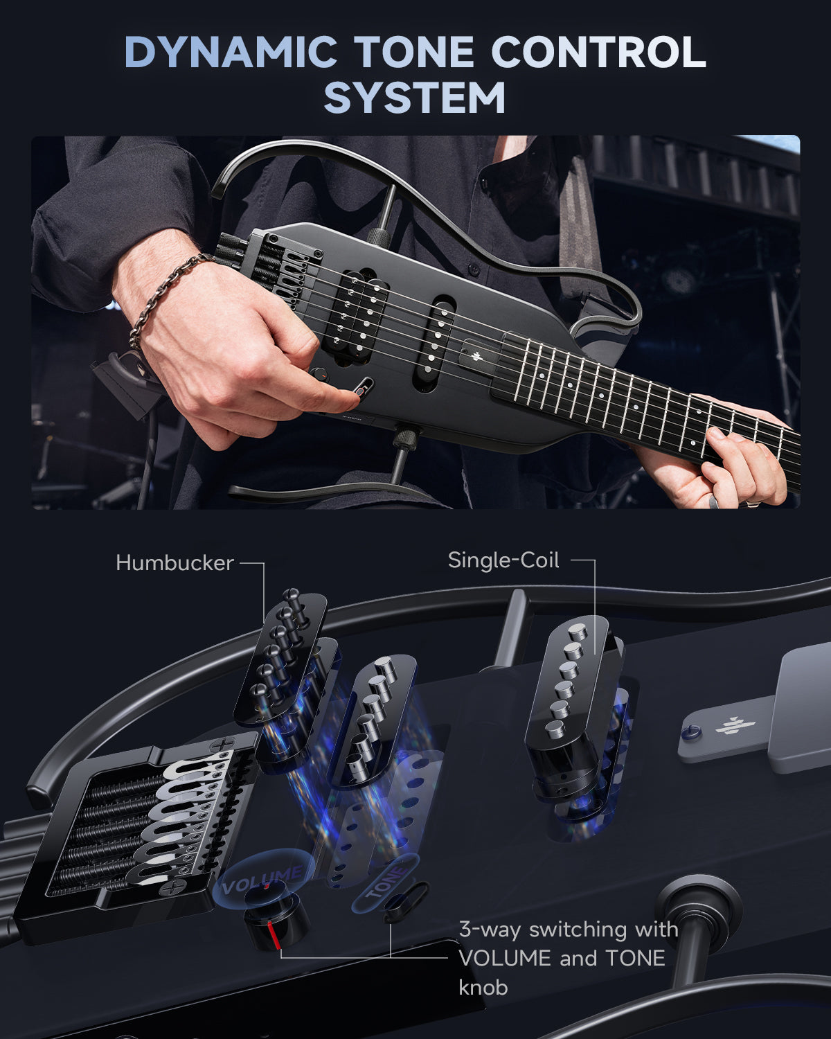 HUSH-X Porable Electric Guitar Kit for Travel Donner