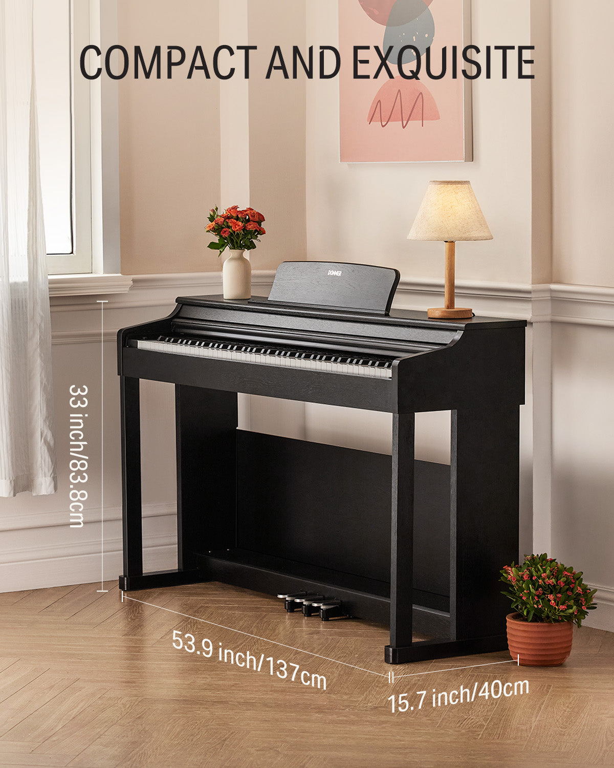 DDP-100 88 Key Weighted Digital Piano for Beginners Black/White Donner