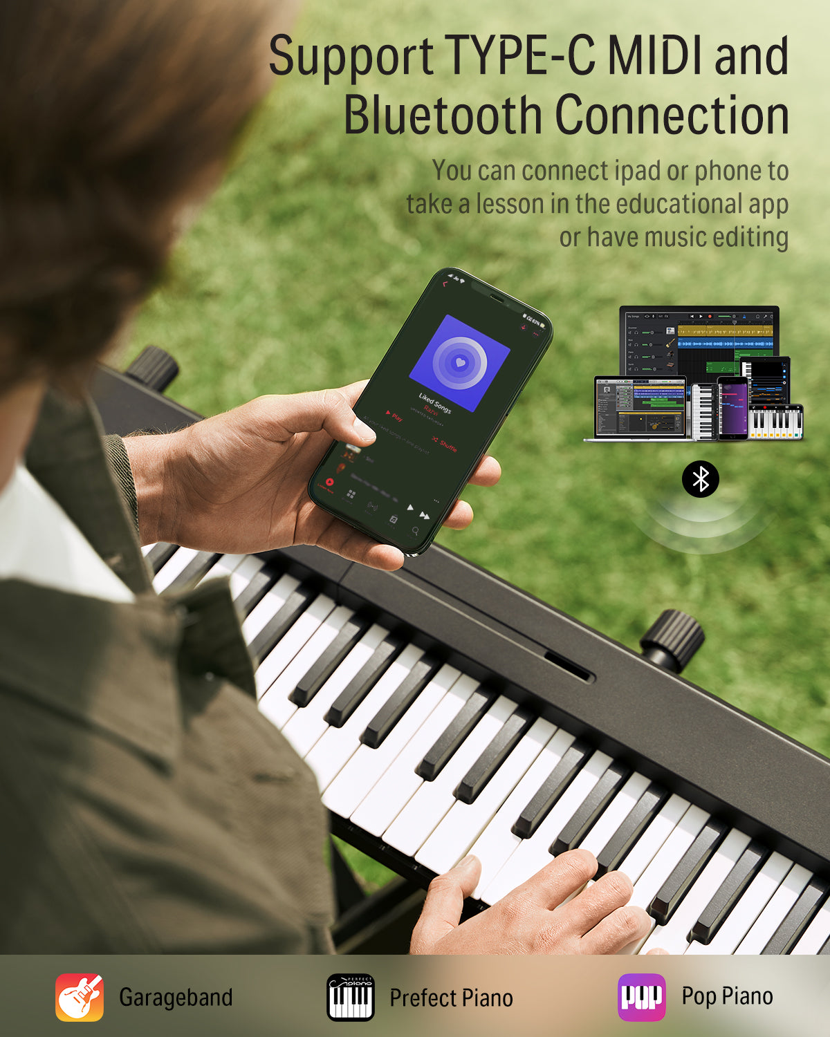 Donner DEP-10 電子ピアノ DP-10 Foldable 88-Key Semi-Weighted Digital Piano with