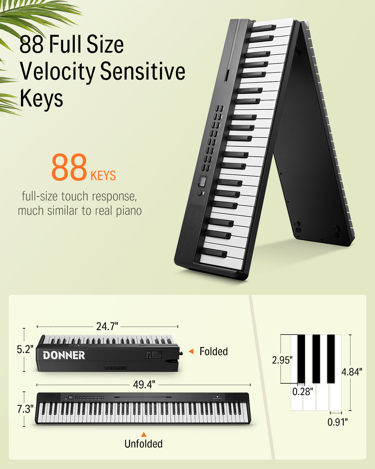 DONNER DEP-1 88鍵ポータブルキーボード DEP-1 88 Key Beginner Digital Piano with X Stand Donner