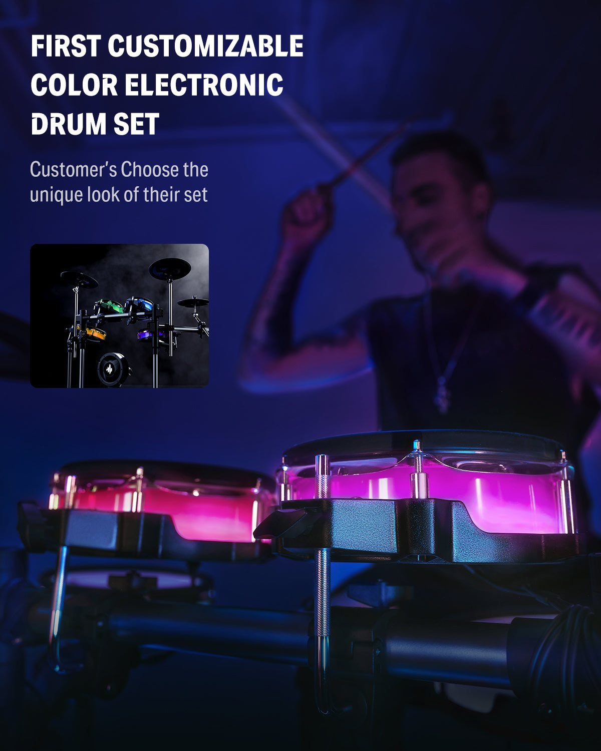 Donner BackBeat Electronic Drum Set 8-Pcs with 1100+ Sounds