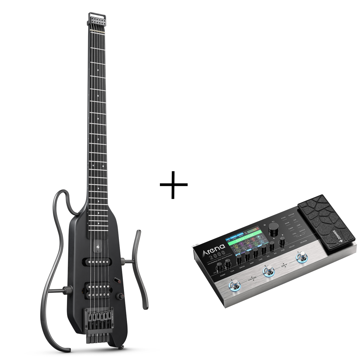 Donner HUSH™ X Electric Guitar-Black##
