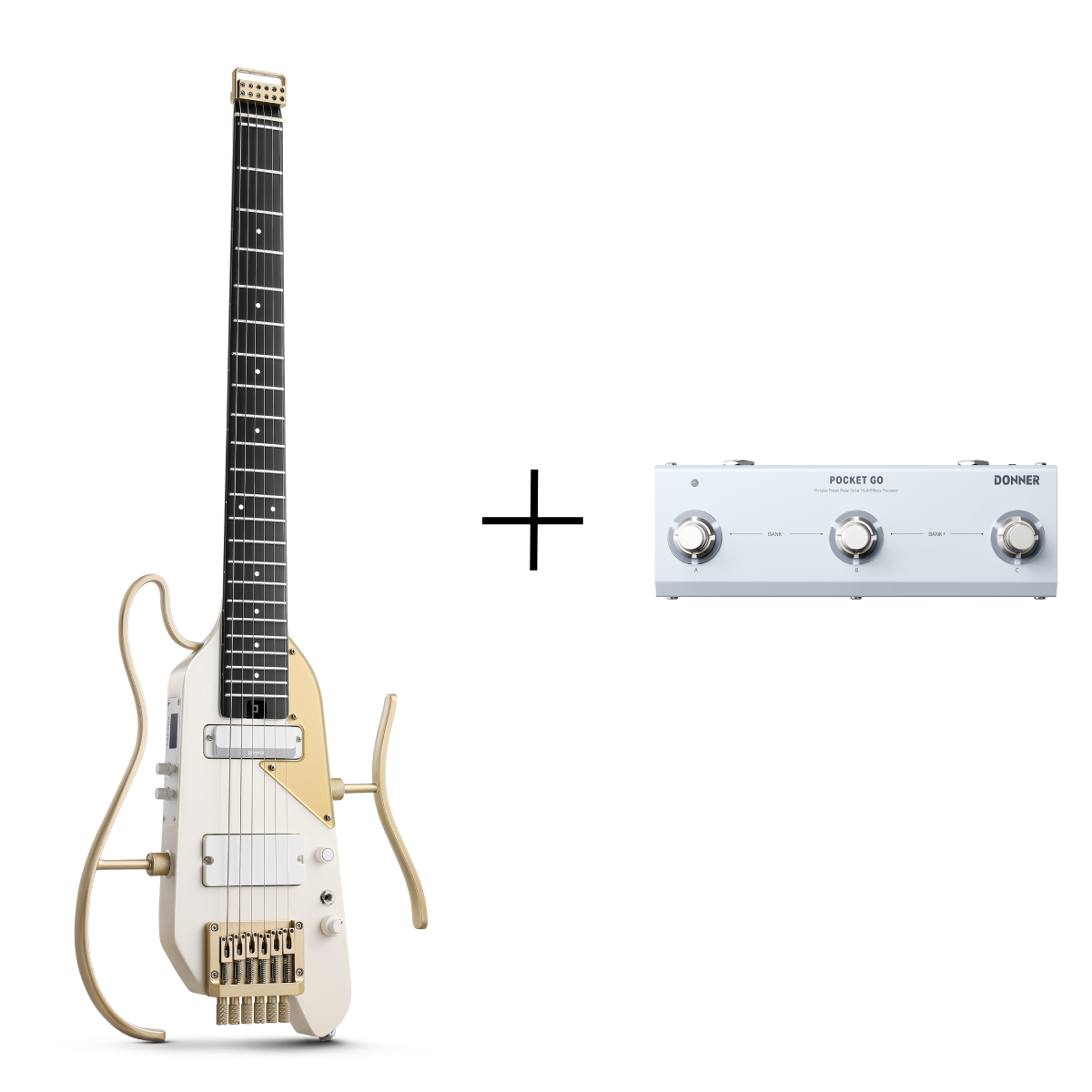 Guitare de voyage électrique Donner HUSH™ X PRO