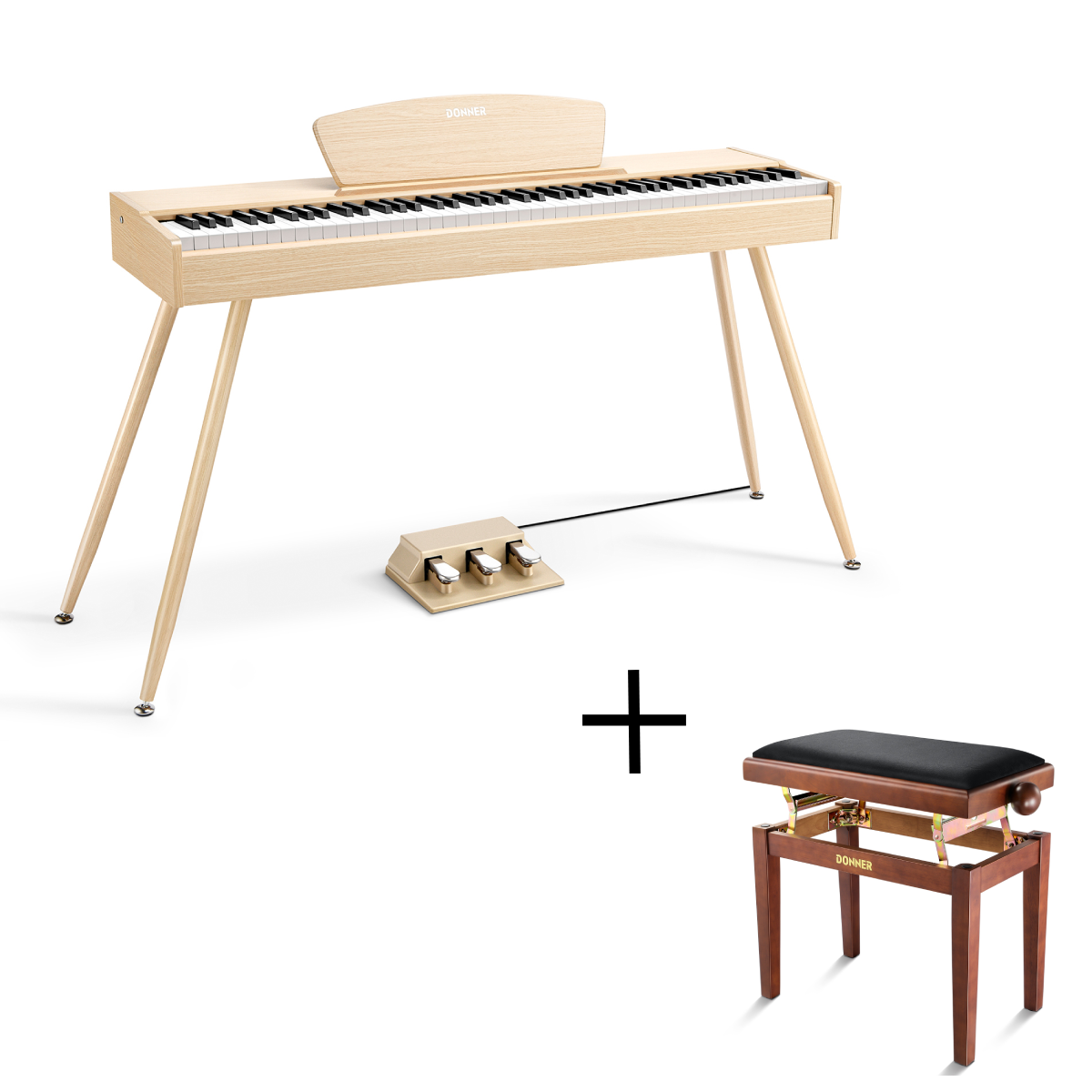 Donner DDP-80 Wooden Digital Piano-Light Oak##
