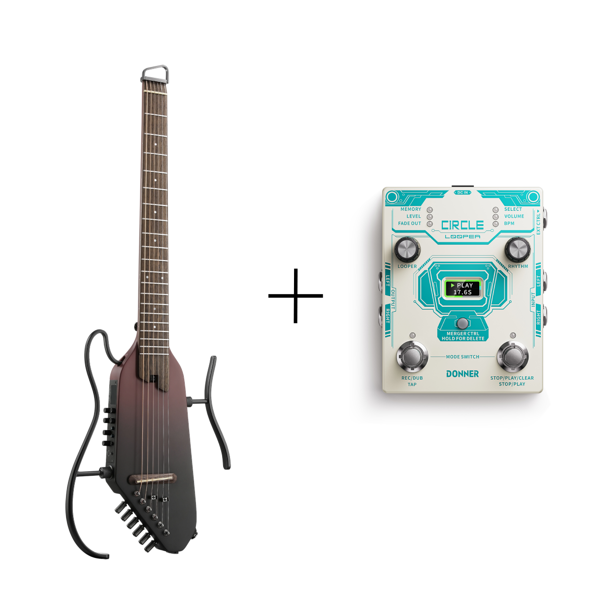 Donner HUSH™ I PRO Acoustic-Electric Travel Guitar