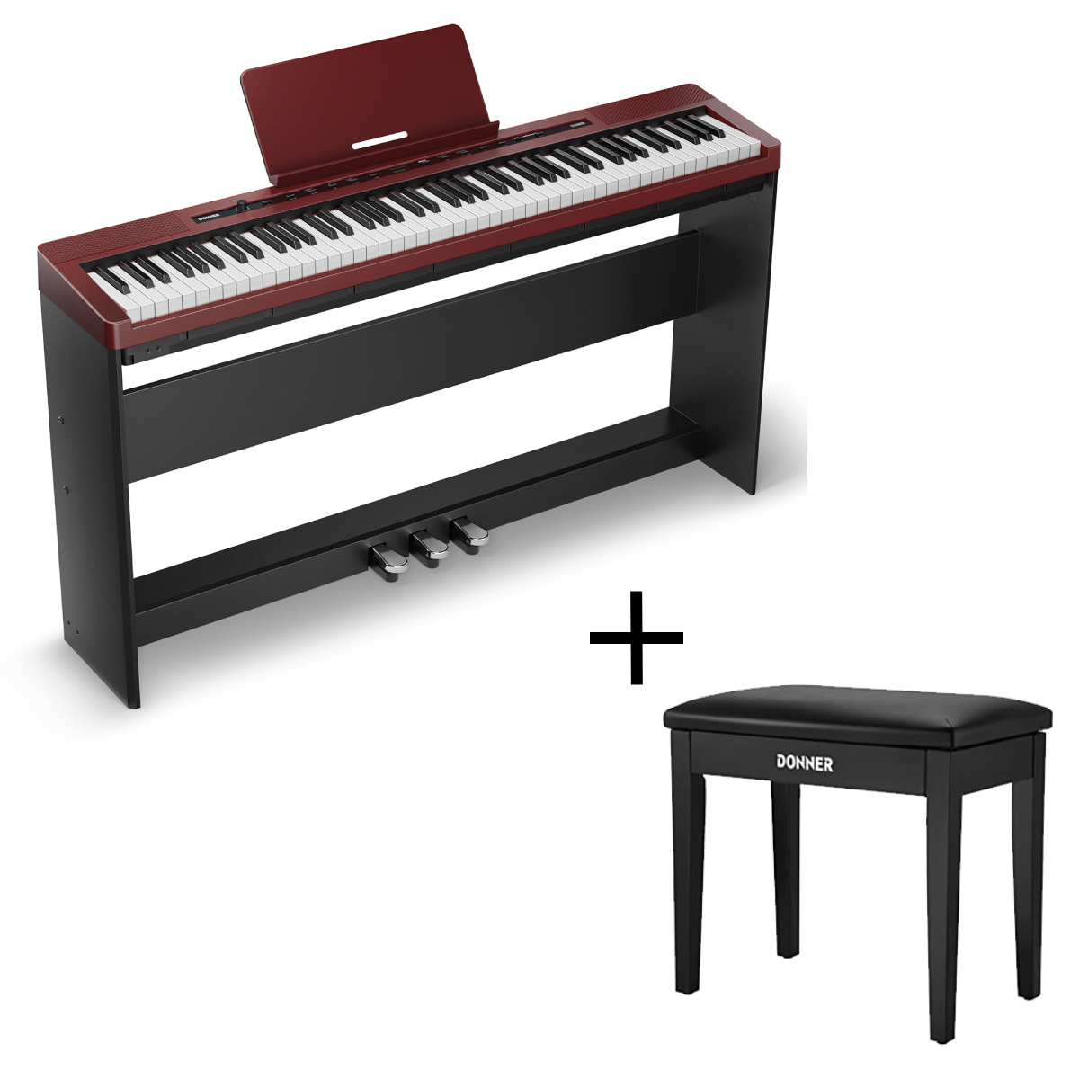 DEP-16 Portable Digital Piano-Piano with Stand RoseWood##