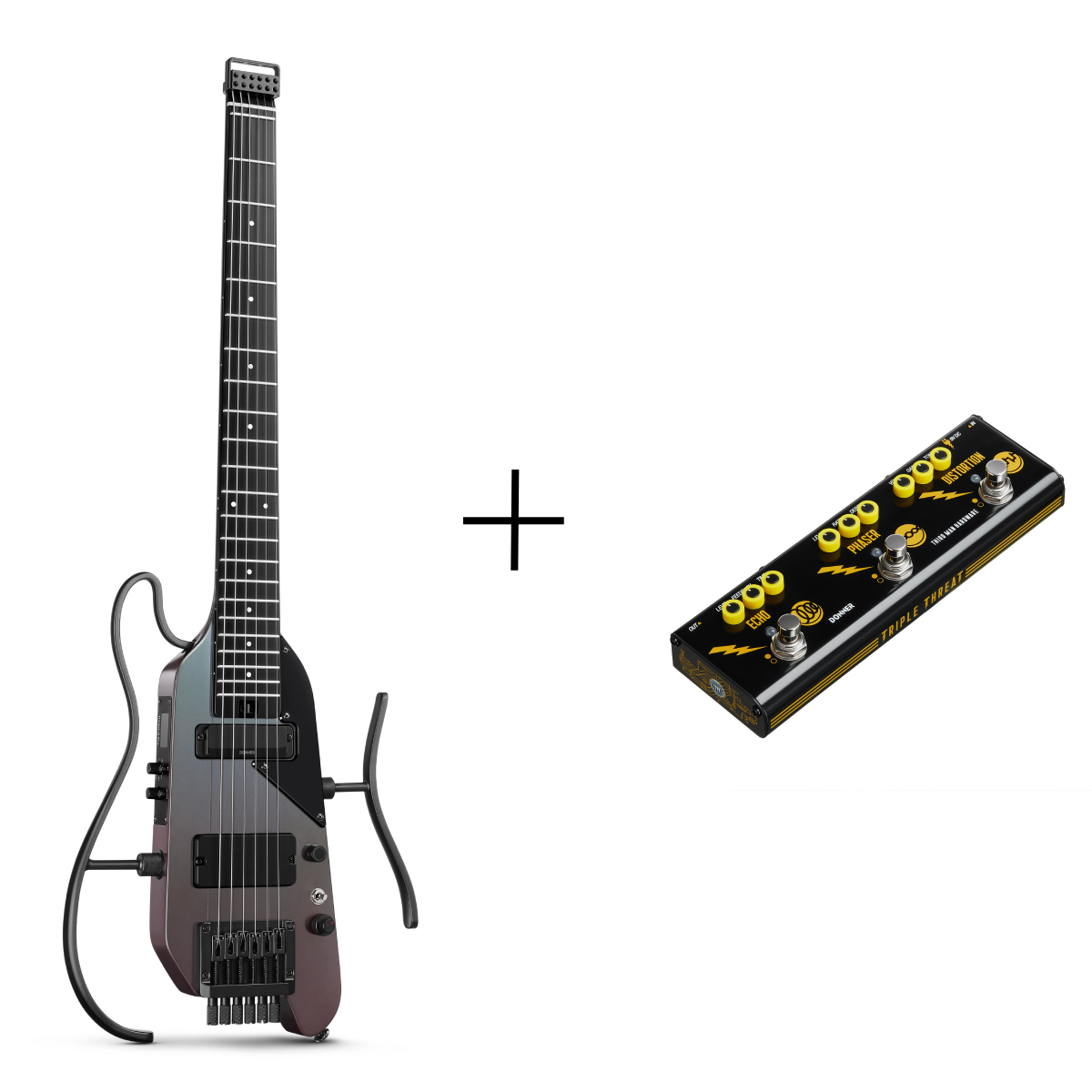 Guitare de voyage électrique Donner HUSH™ X PRO