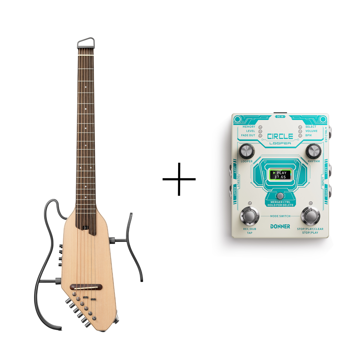 Donner HUSH™ I PRO Acoustic-Electric Travel Guitar