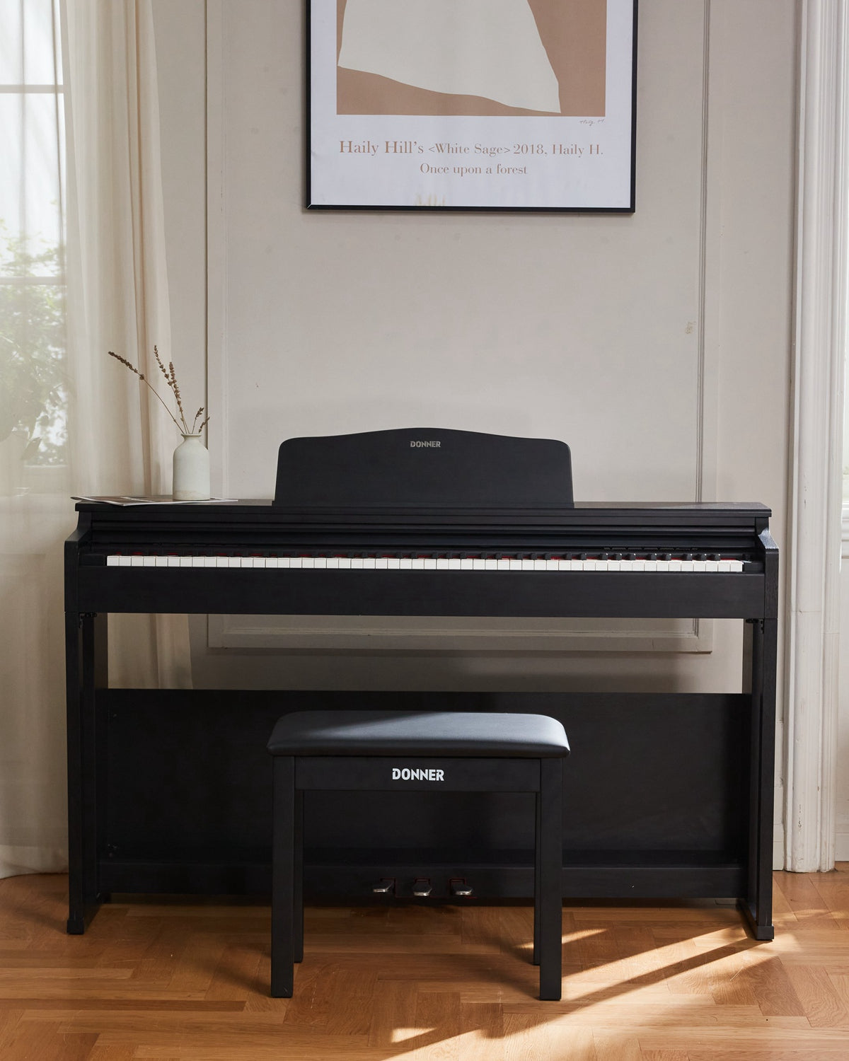 DDP-100 88 Key Weighted Digital Piano for Beginners Black/White Donner