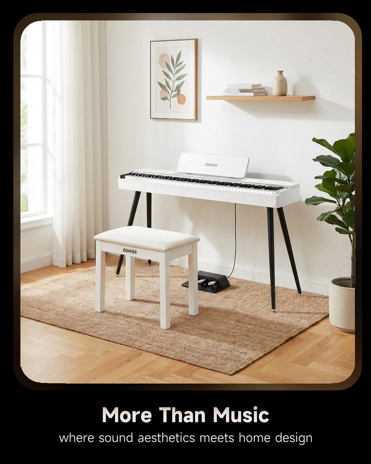 Donner OURA™ S100 88-Key Graded Hammer Action Weighted Digital Piano-White##