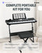 Donner DEK-610S Home Keyboards 61 Key Electronic Piano Black Set