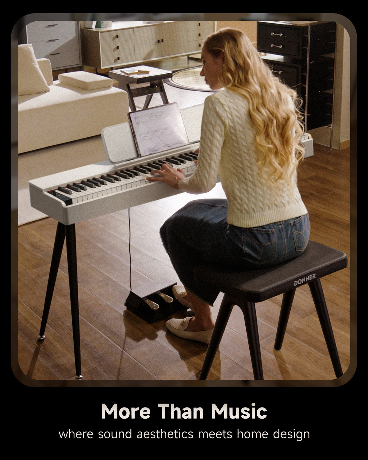 Donner OURA™ S100 88-Key Graded Hammer Action Weighted Digital Piano-White##