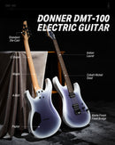 Donner DMT-100 39 Inch Metal Electric Guitar Kit Solid Body for Rock Beginner