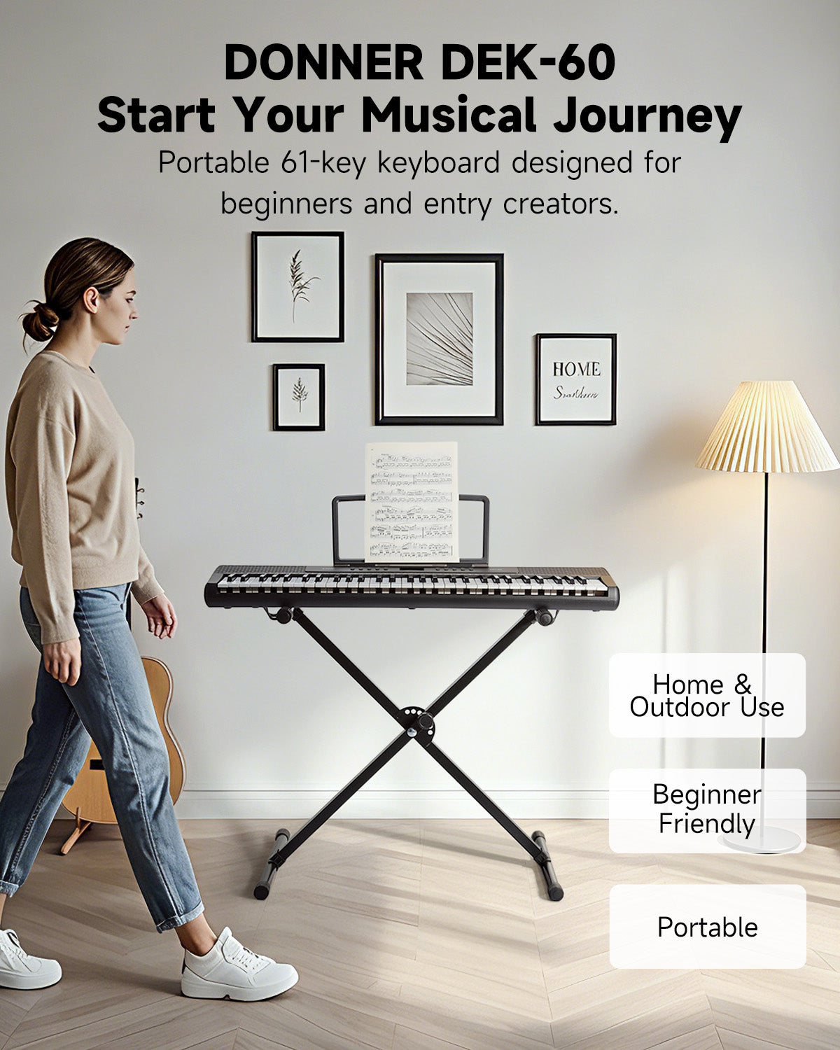 Donner DEK-60 61-Key Electronic Keyboard