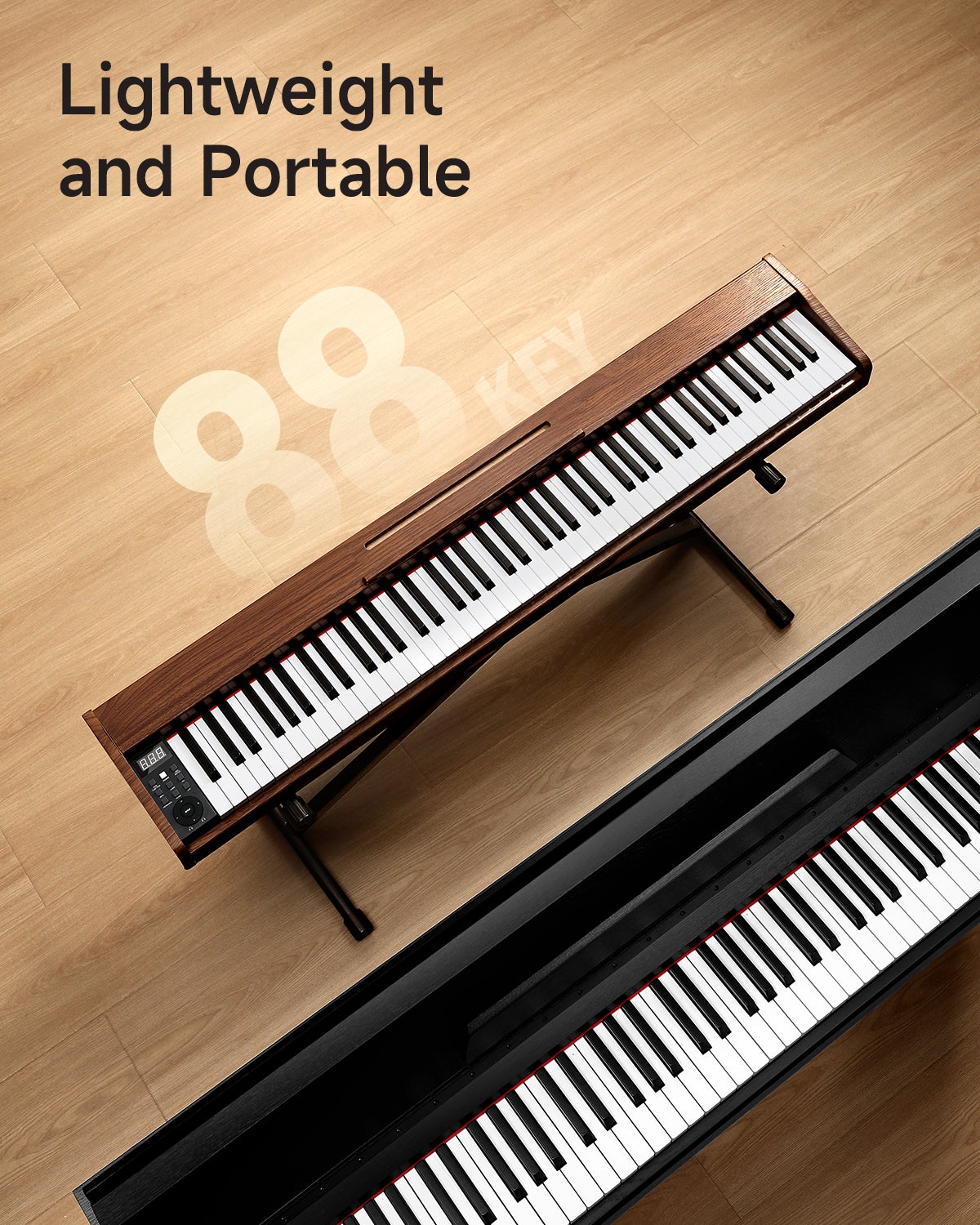 Donner DEP-1S Velocity-Sensitive Digital Piano-Antique Brown##
