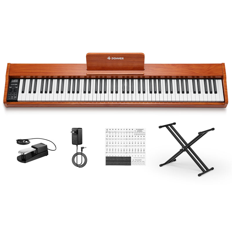 Donner DEP-1S 88 Key Velocity-Sensitive Digital Piano With Stand Wooden Style Keyboard