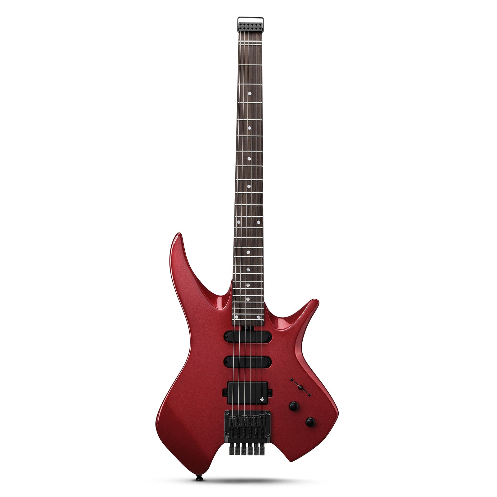 Donner HLX-500 Headless Electric Guitar-Metallic Red##
