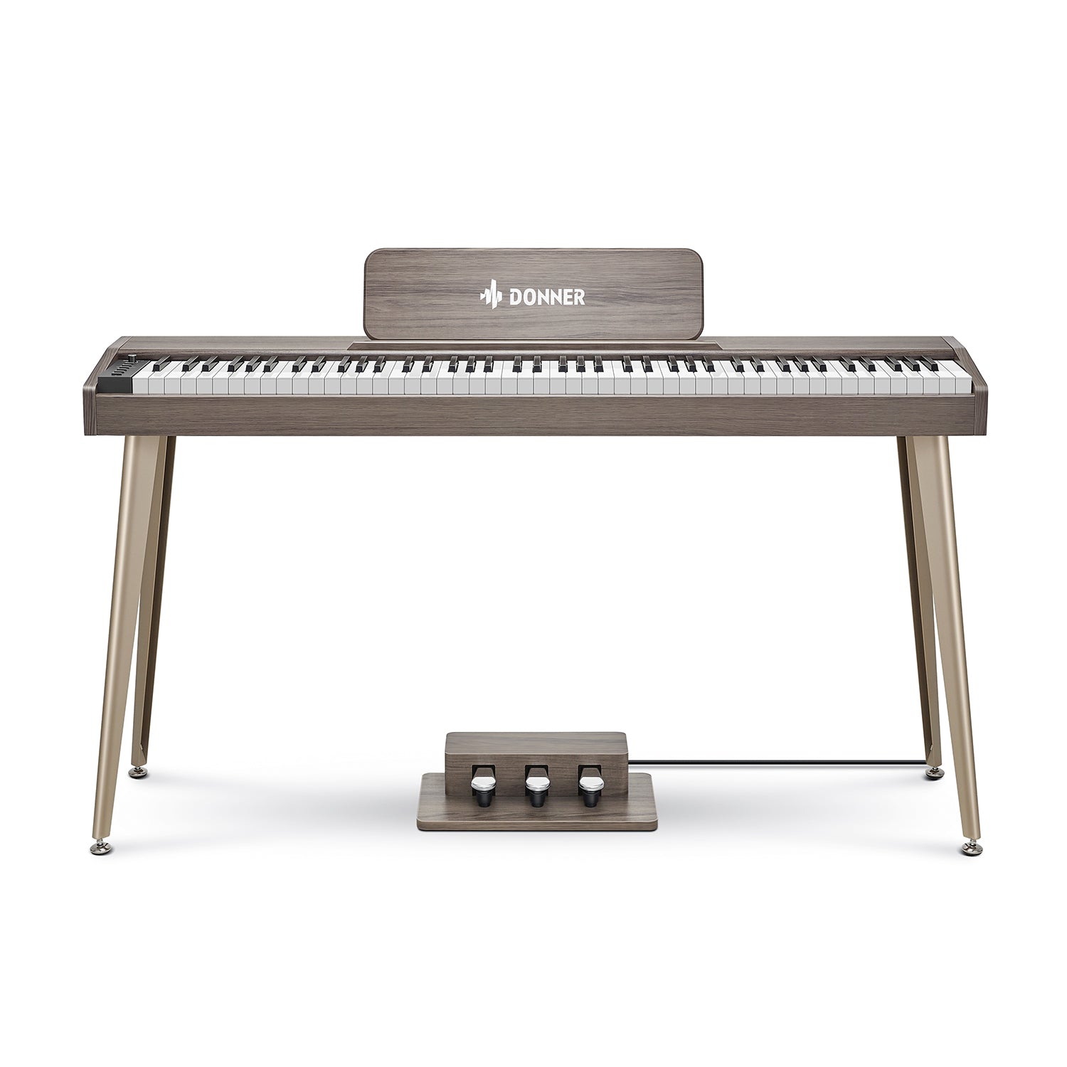 Donner DDP-60 88-Key Semi-Weighted Wooden Upright Digital Piano with 3-Pedal for Beginner