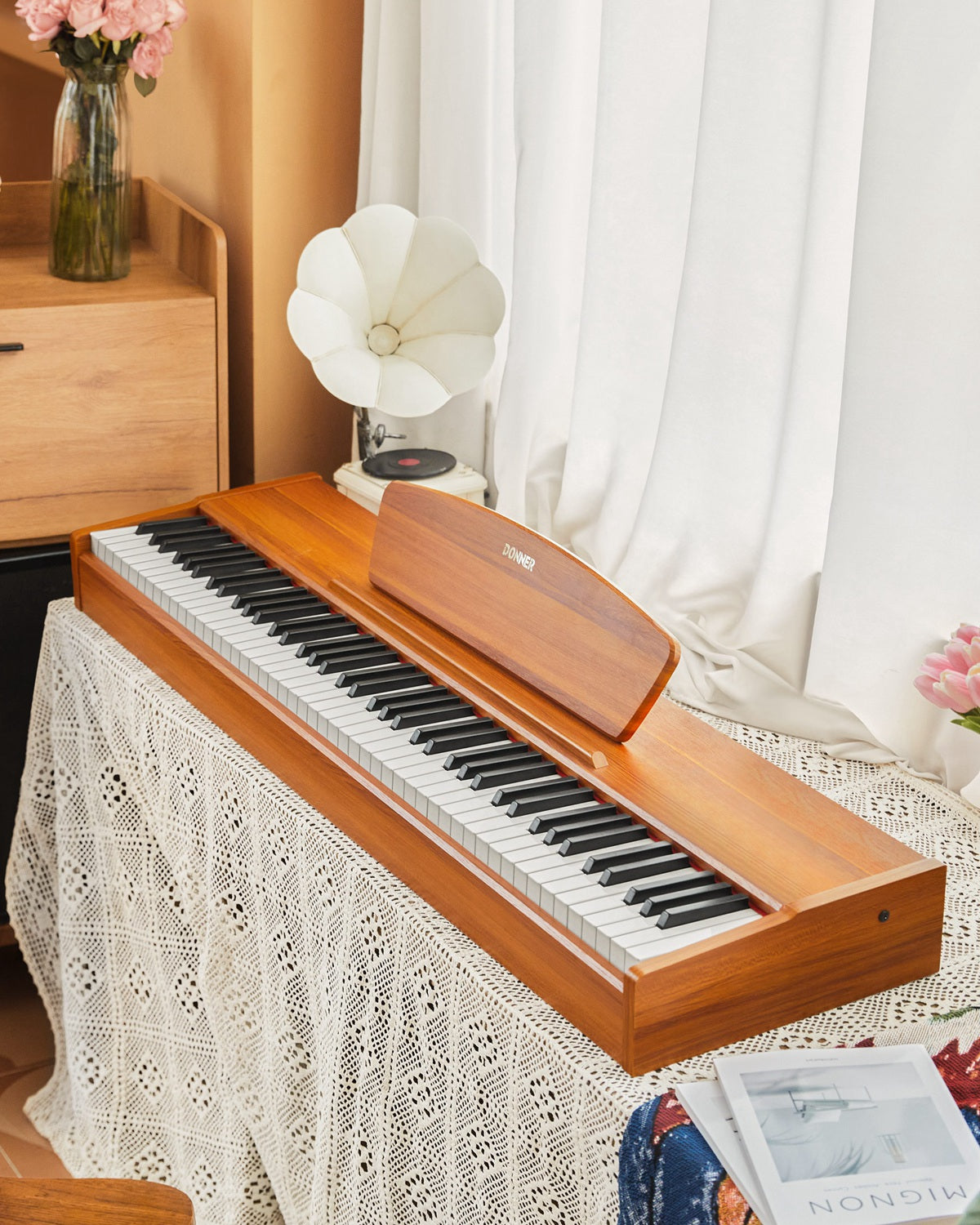 Donner DDP-80 88 Key Wooden Style Home Digital Piano with Weighted Keyboard
