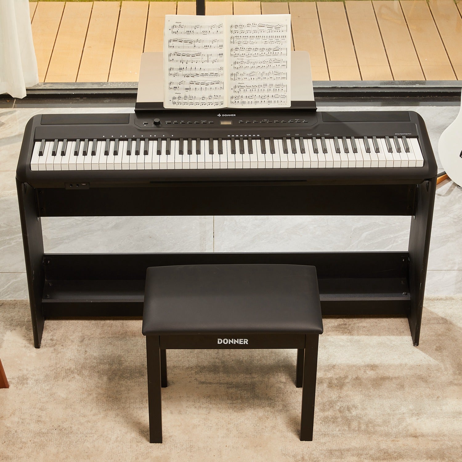 Donner SE-1 Pro 88 Key Graded Hammer Action Weighted Digital Piano Arranger Keyboard with Stand