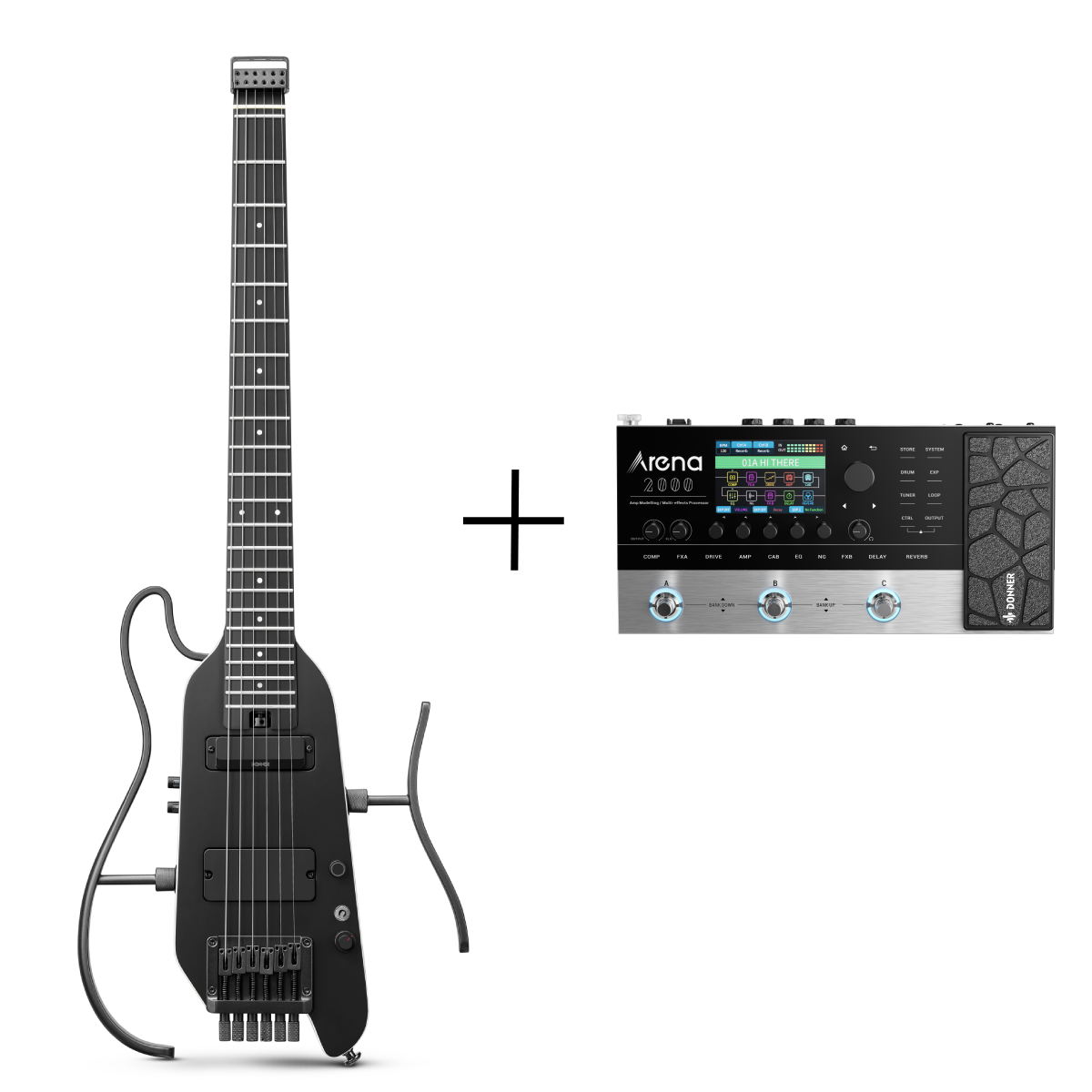 Guitare de voyage électrique Donner HUSH™ X PRO
