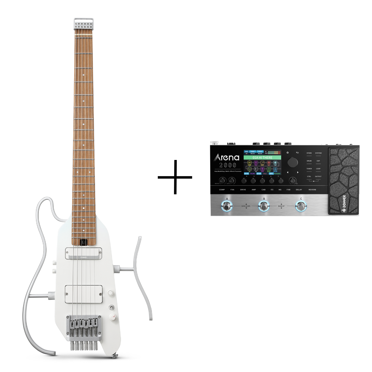 Guitare de voyage électrique Donner HUSH™ X PRO