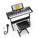 Donner DEK-610S Home Keyboards 61 Key Electronic Piano Black Set