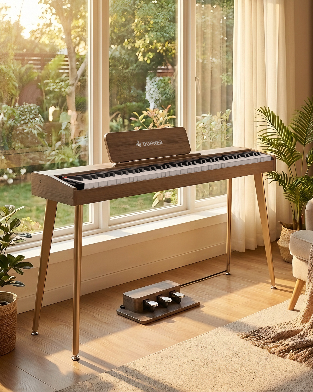 Donner DDP-60 Semi-Weighted Digital Piano-Grey##