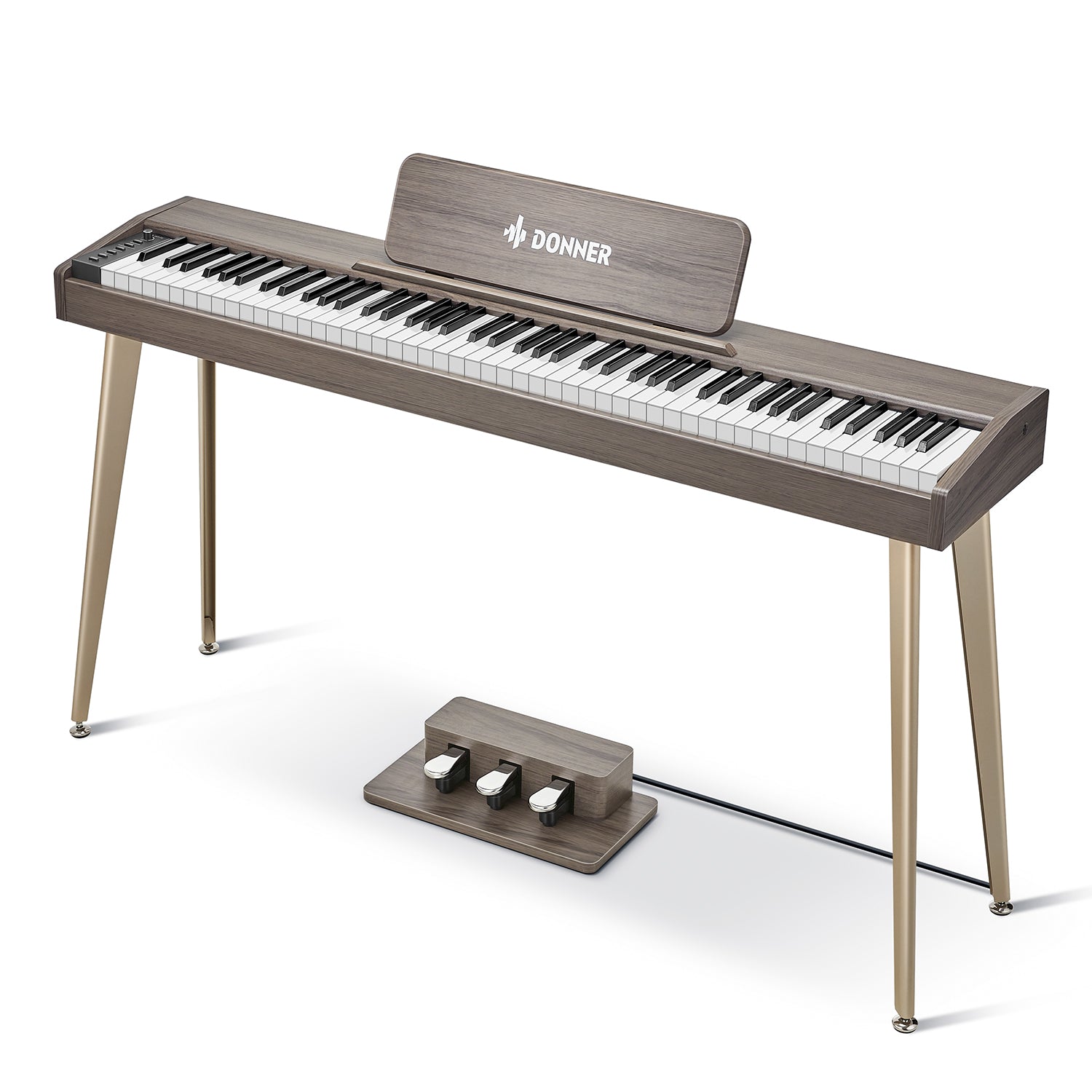 Donner DDP-60 88-Key Semi-Weighted Wooden Upright Digital Piano with 3-Pedal for Beginner