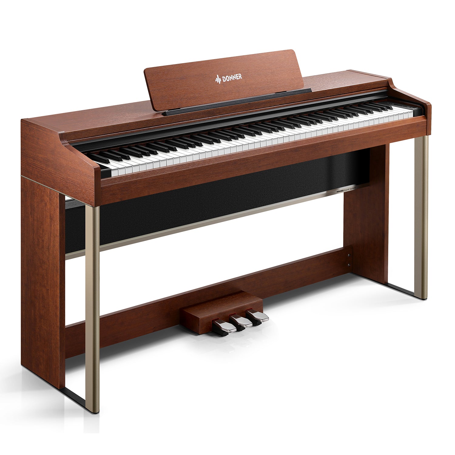Donner DDP-200 PRO 88 Key Progressive Graded Hammer-Action Weighted Upright Digital Piano-Wood##