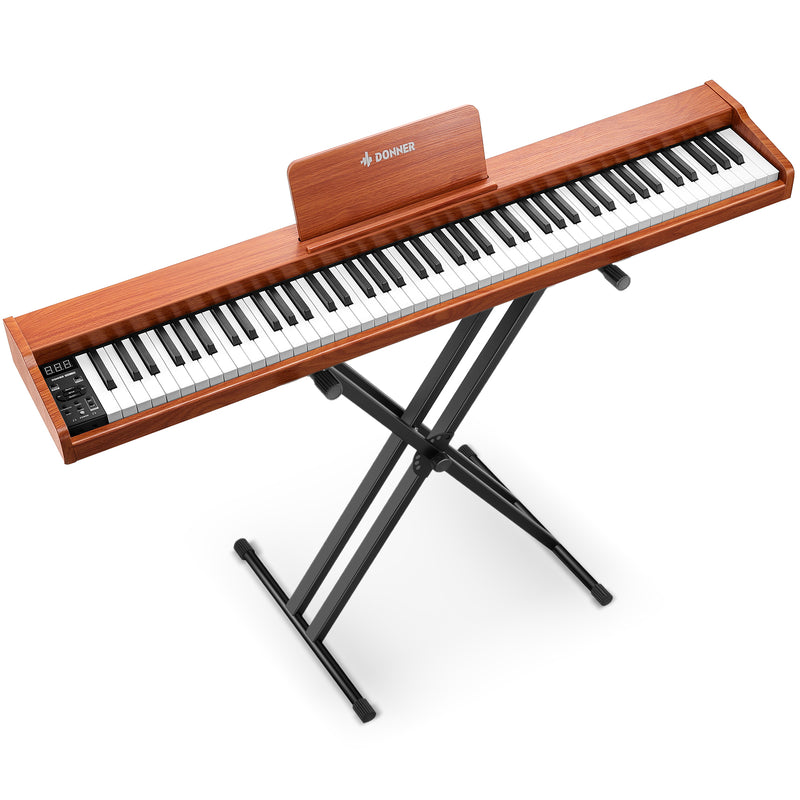 Donner DEP-1S 88 Key Velocity-Sensitive DIgital Piano With Stand Wooden Style Piano