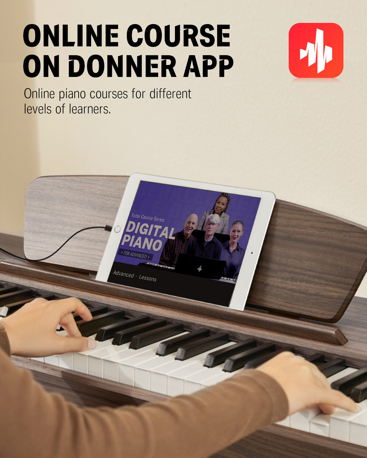 Donner DDP-80 88 Key Wooden Style Home Digital Piano with Weighted Keyboard