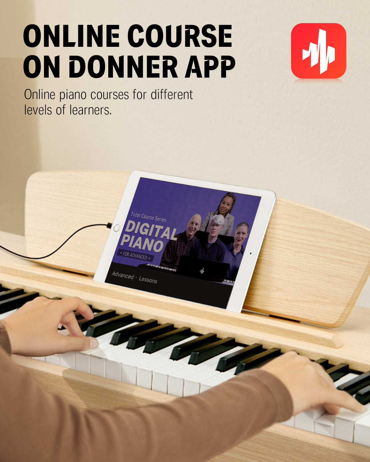 Donner DDP-80 88 Key Wooden Style Home Digital Piano with Weighted Keyboard