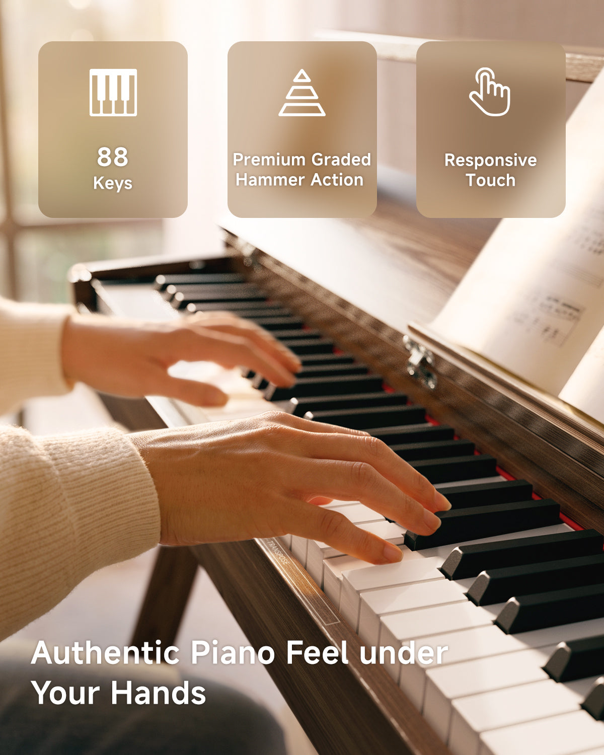 Donner OURA R300 Home Digital Piano-Walnut##