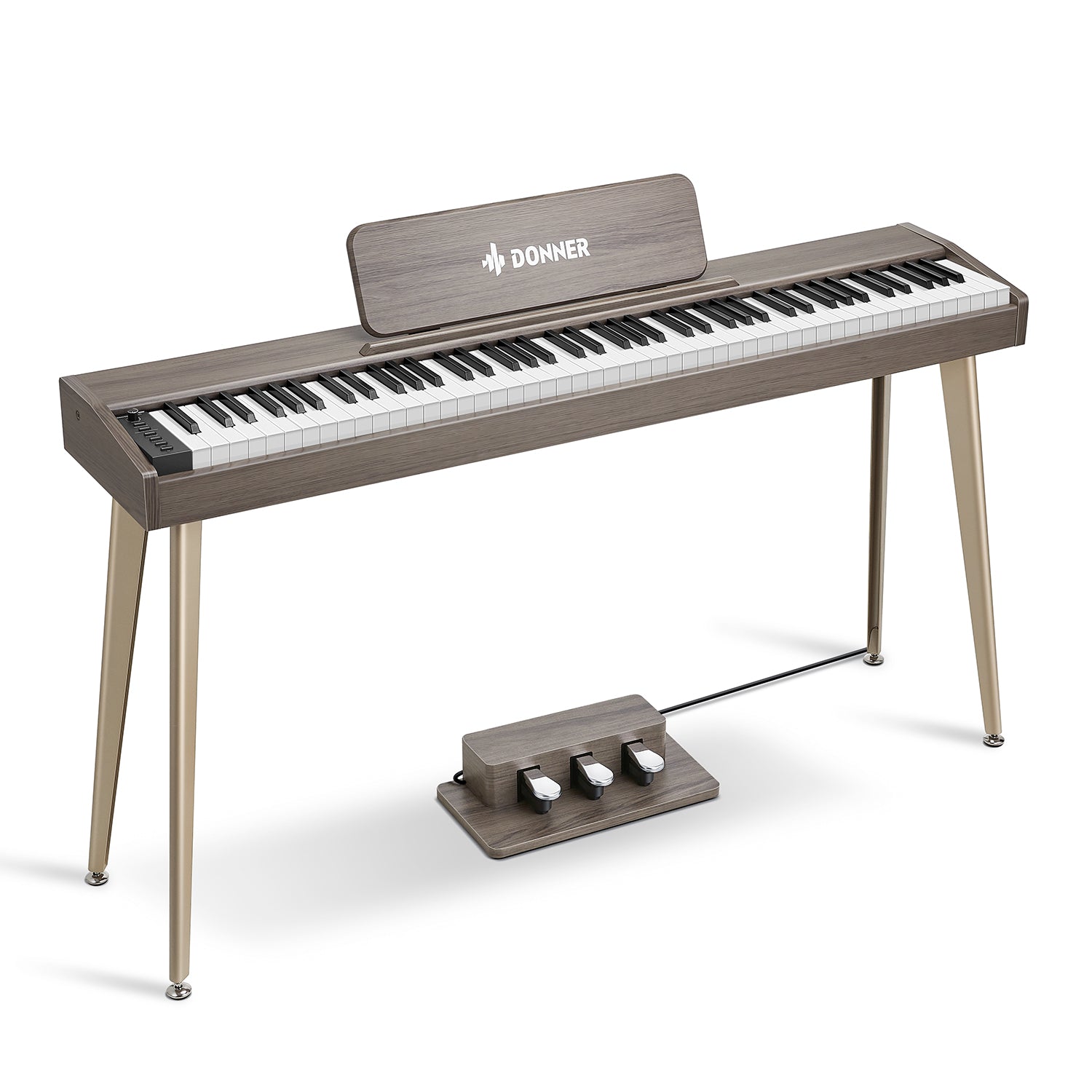 Donner DDP-60 88-Key Semi-Weighted Wooden Upright Digital Piano with 3-Pedal for Beginner