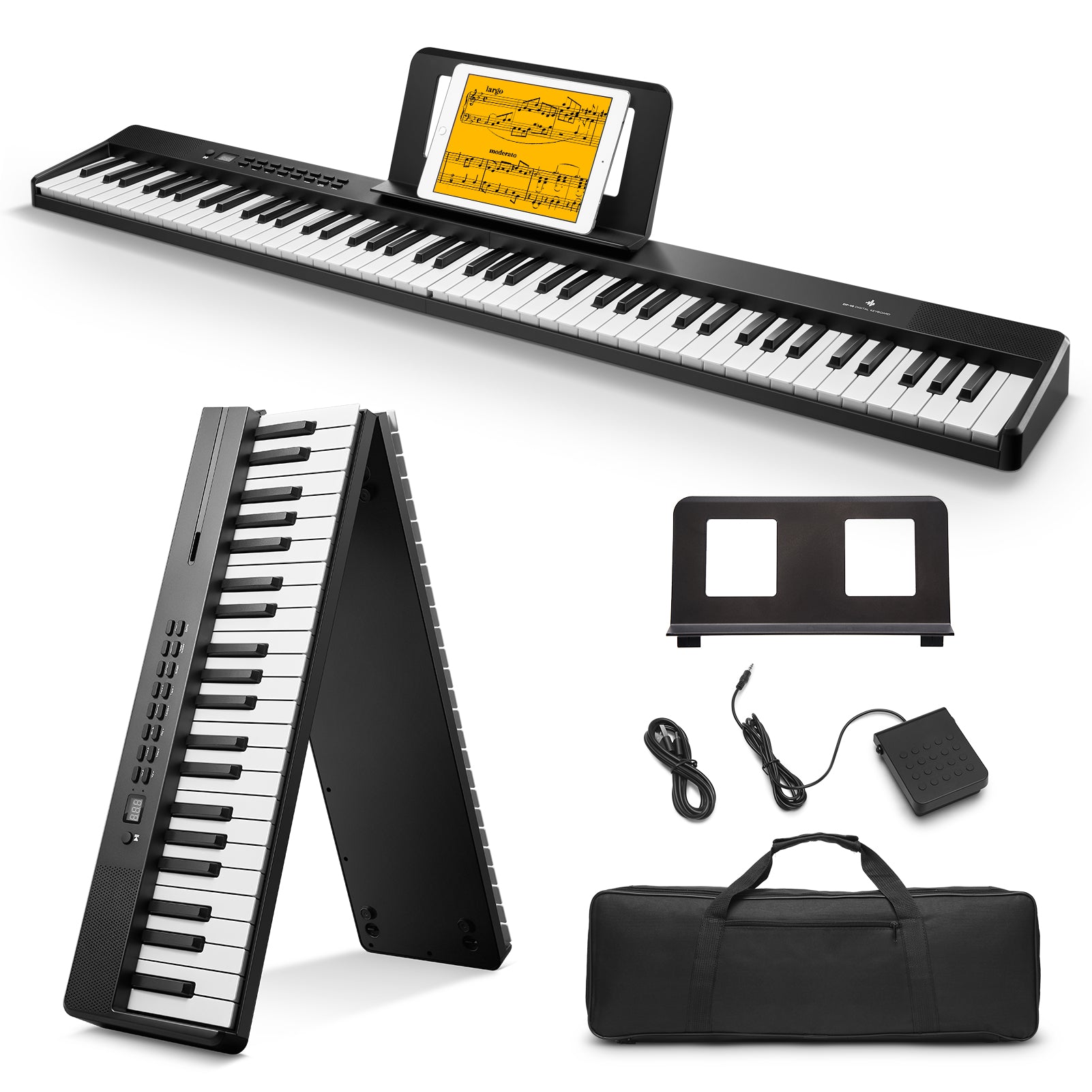 Donner DP-10 88-Key Foldable Semi-Weighted Digital Piano Kit