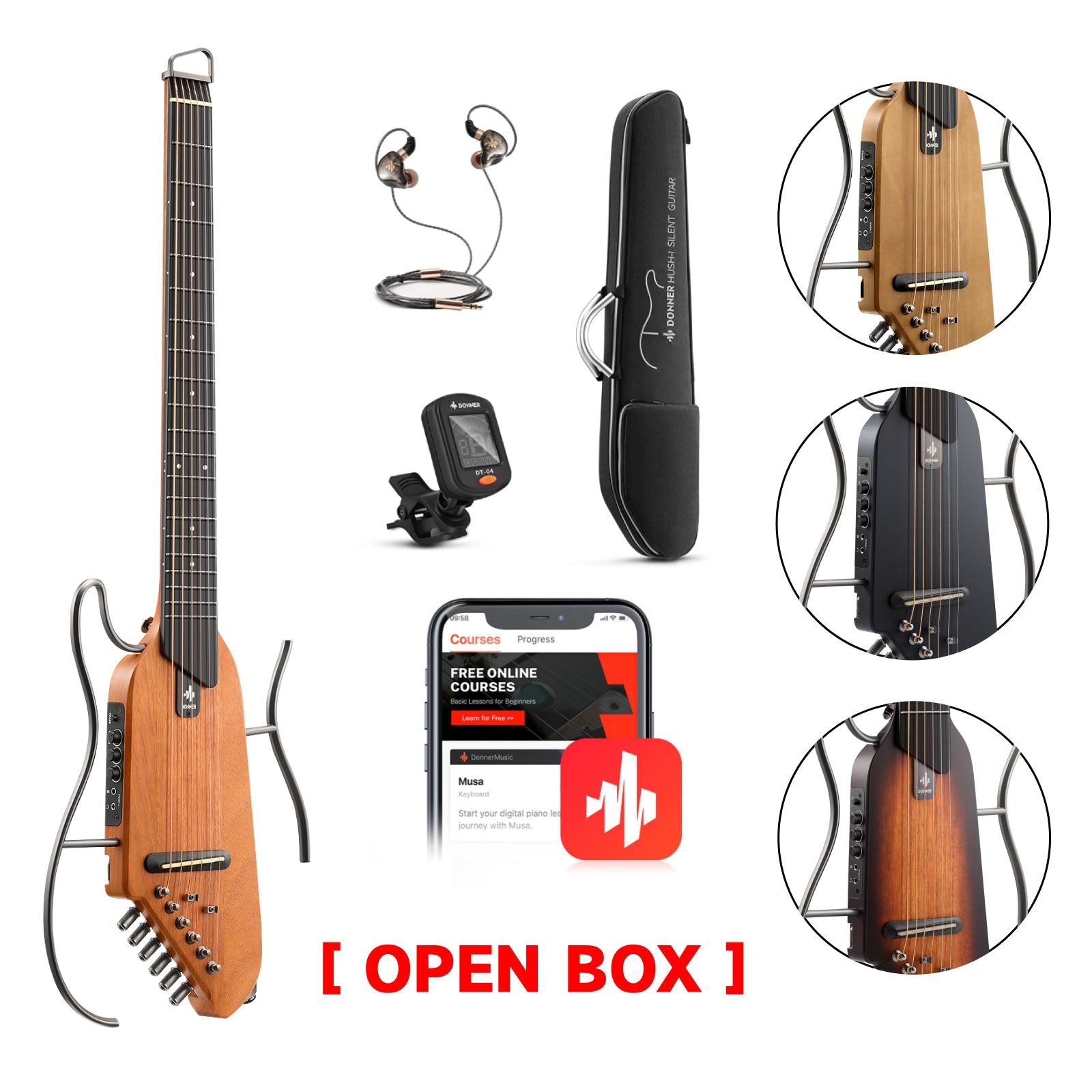 【OPEN BOX】Donner HUSH™ I Acoustic-Electric Travel Guitar