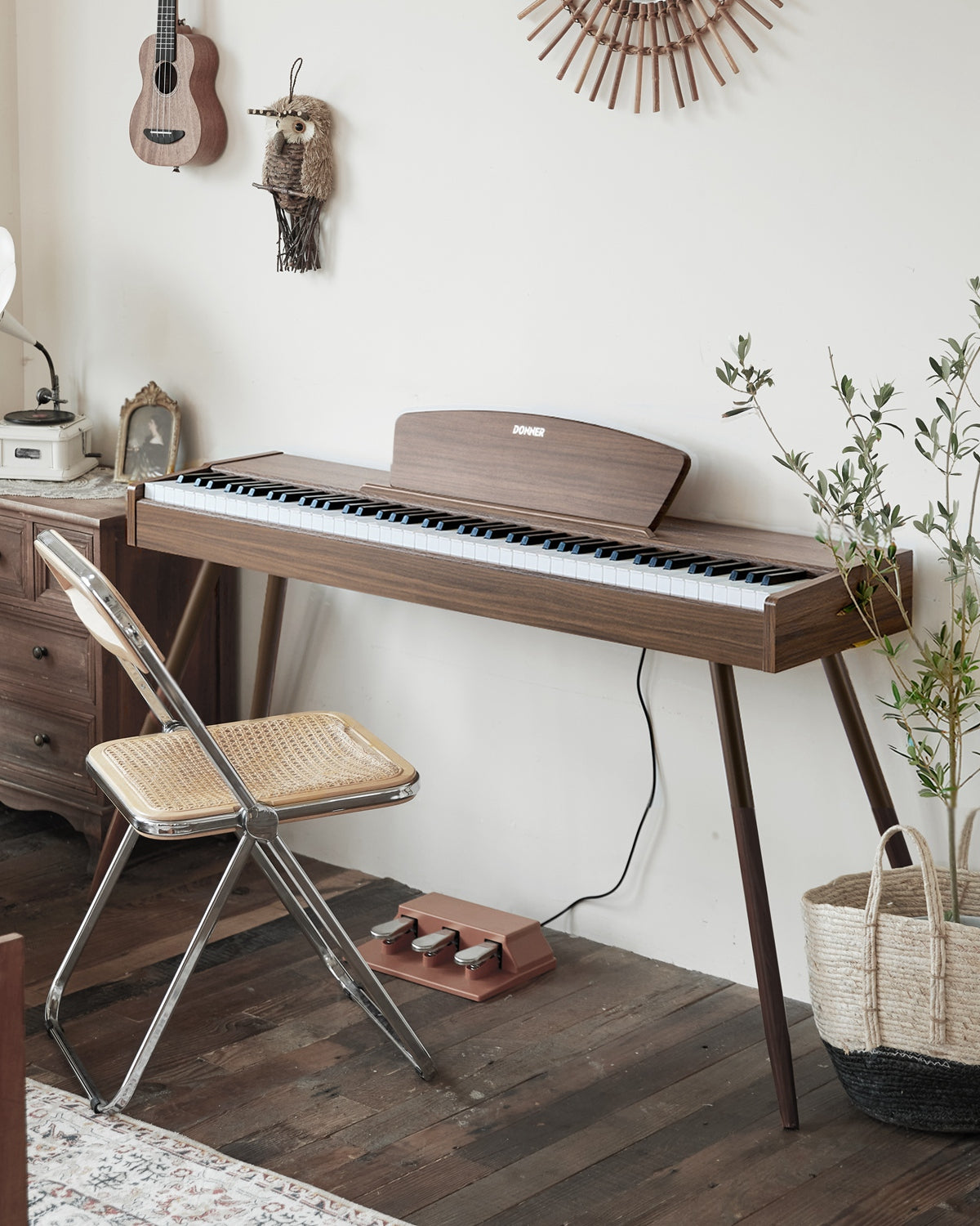 Donner DDP-80 88 Key Wooden Style Home Digital Piano with Weighted Keyboard