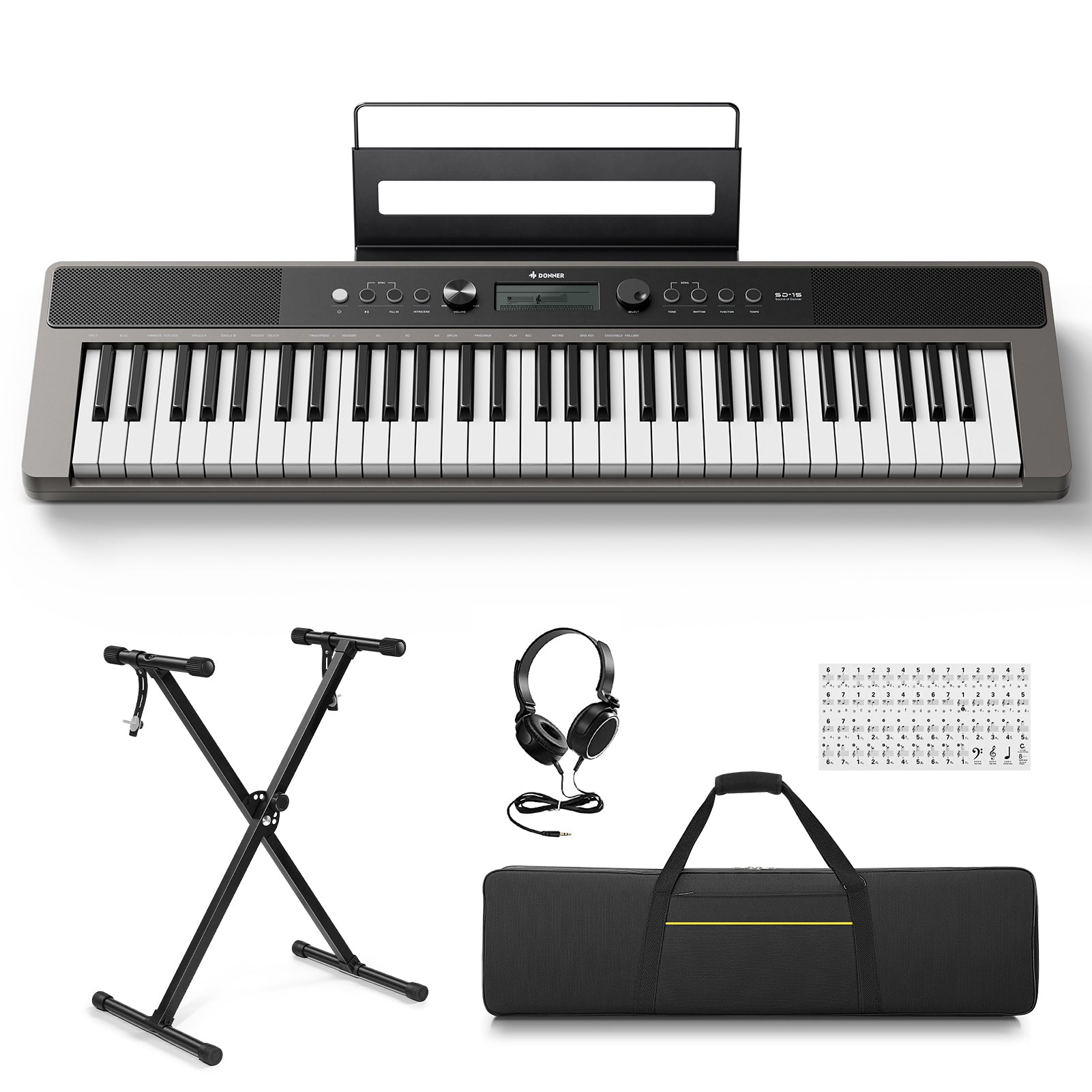Donner SD-15 61-Key Electronic Keyboard Set