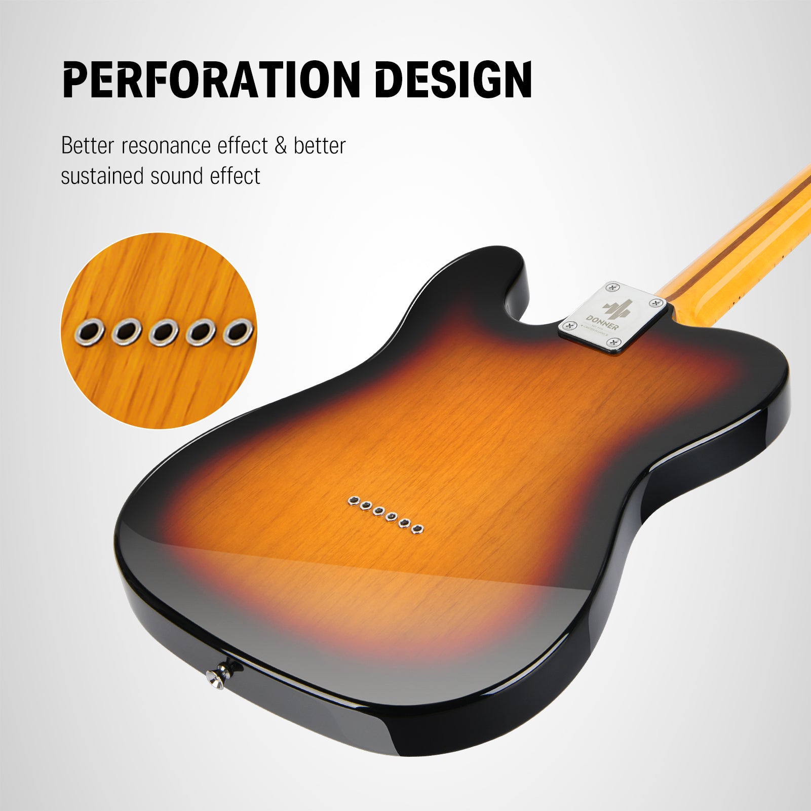 DONNER DJC-1000S 美品 テレキャスター シンラインタイプ Donner DJC-1000S Jazz Sunburst H-H Pickups Electric Guitar