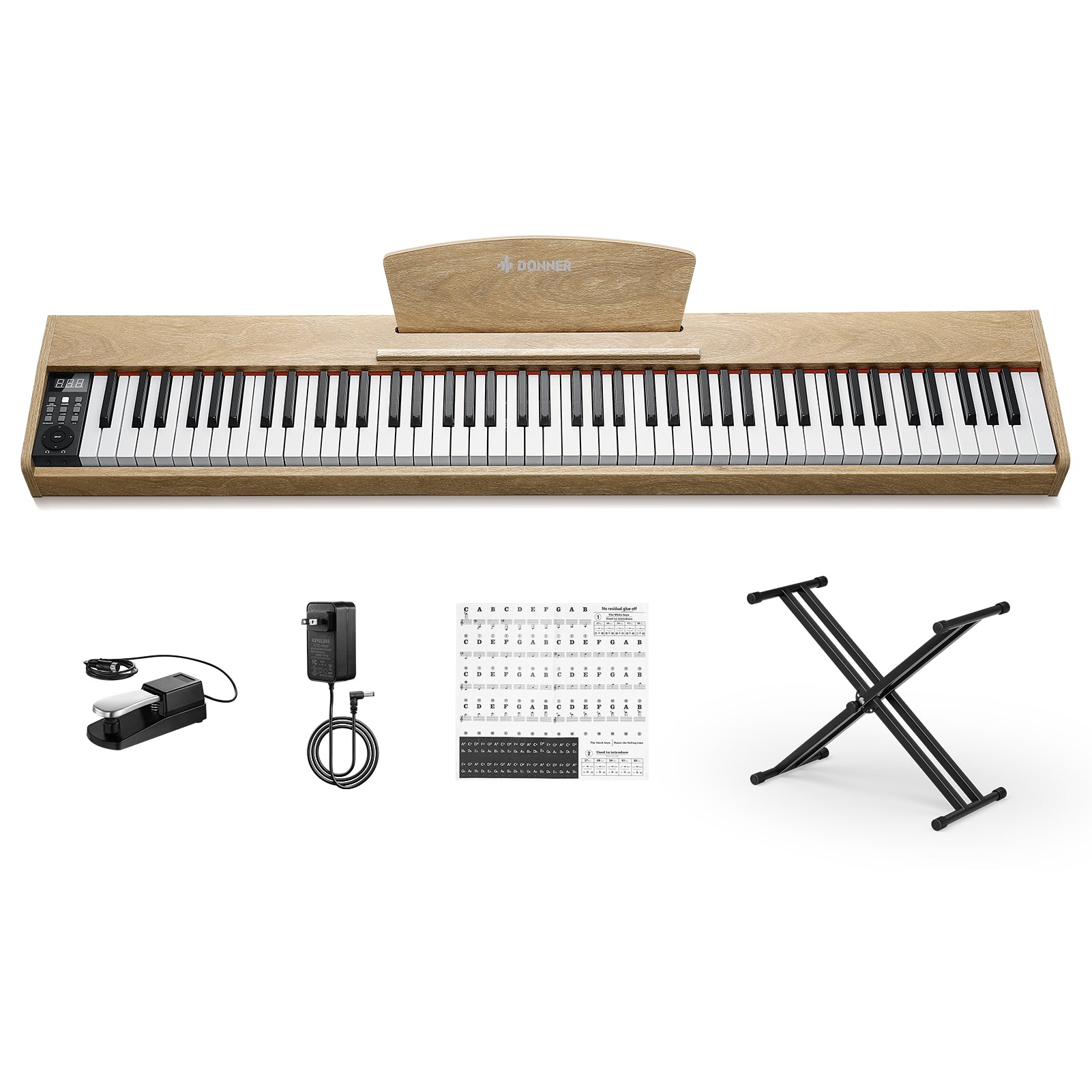 Donner DEP-1S Velocity-Sensitive Digital Piano-Light Wood##