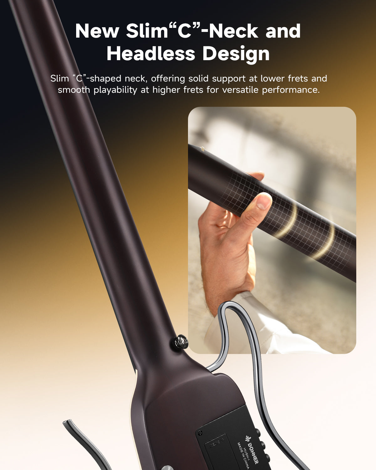 Donner HUSH™ I Acoustic-Electric Travel Guitar